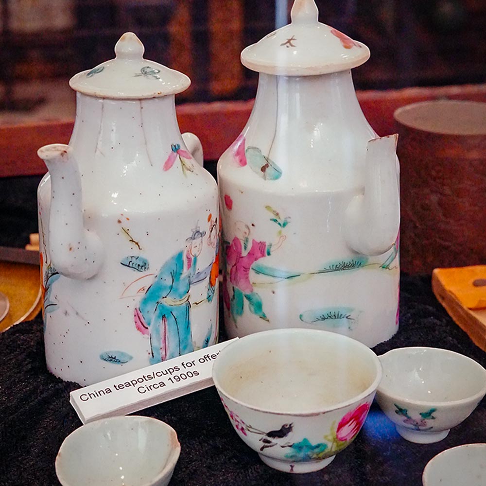 image of interior of items and atefacts in the Wo Hing Chinese Museum in Lahaina.